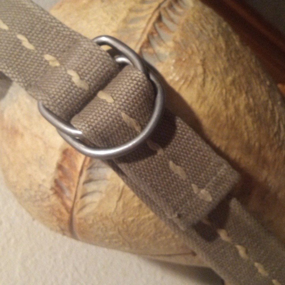 Military Style Adjustable Versatile Belt! Light Green W/Oversized Tan Stitching